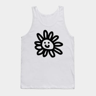 Daisy Face Black Line Tank Top